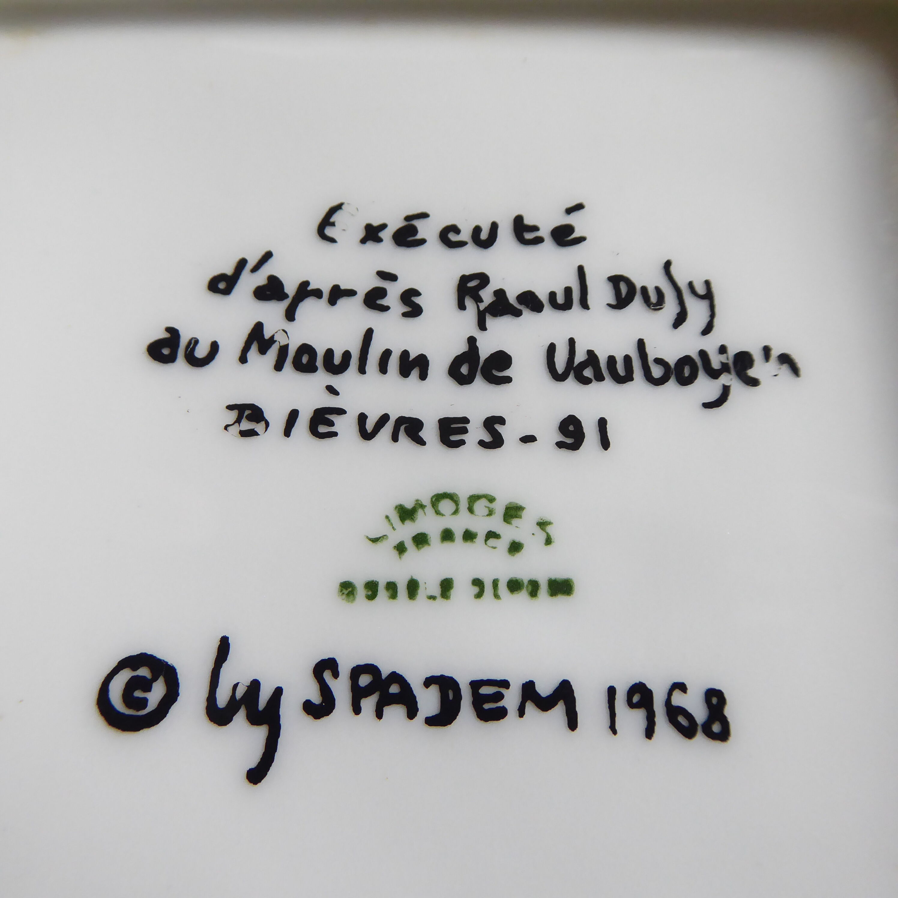 Empty cup Limoges porcelain pocket after Raoul Duffy