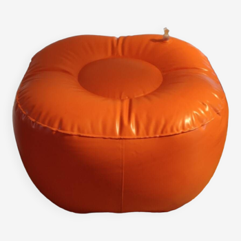 Vintage orange inflatable pouf 70