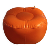 Vintage orange inflatable pouf 70