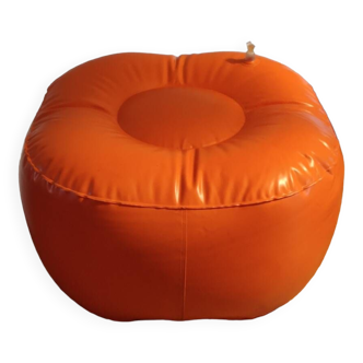 Pouf gonflable orange vintage 70