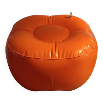Vintage orange inflatable pouf 70