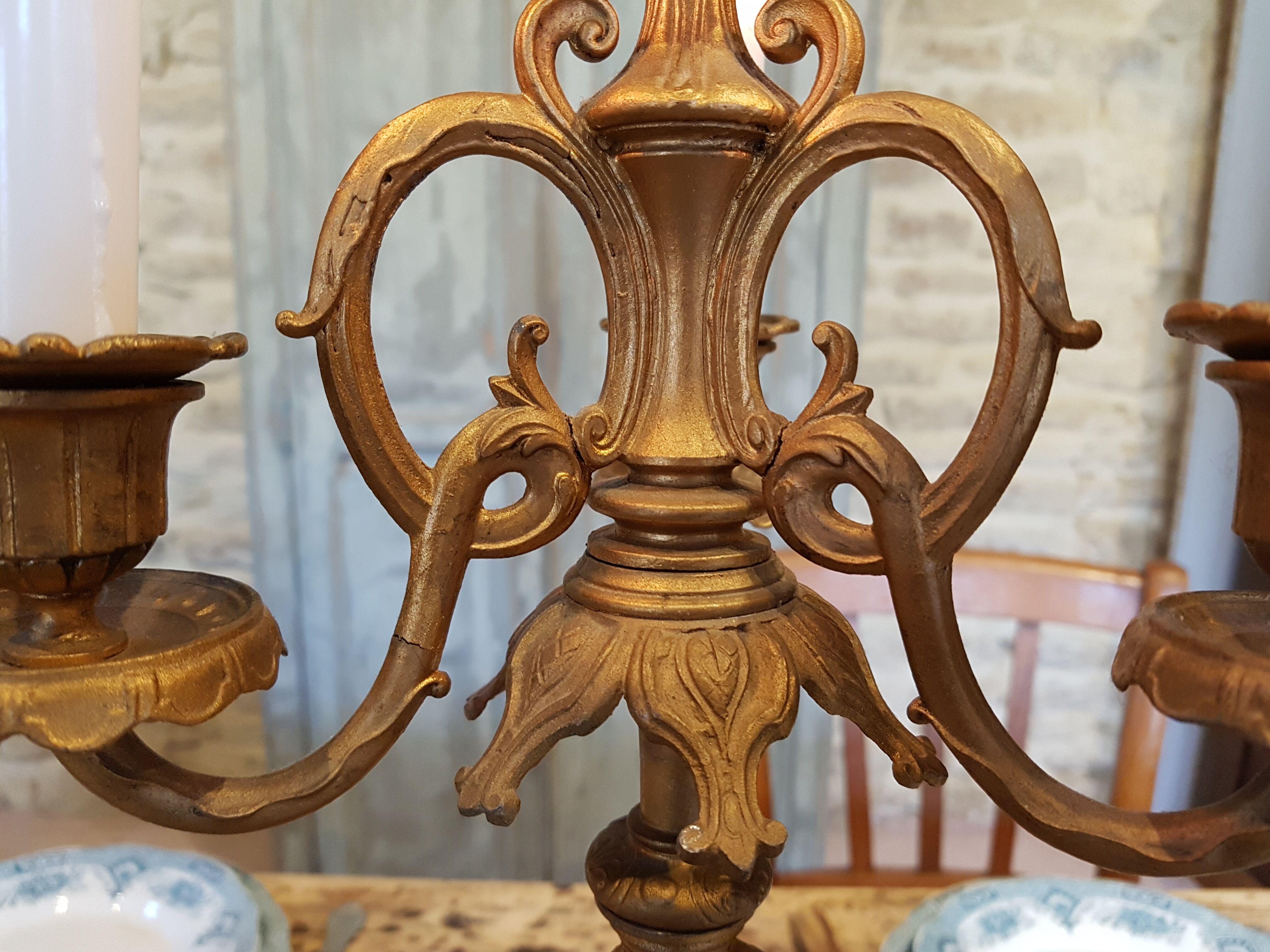 Old and majestic chandelier in bronze