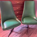 Paire de fauteuils en Skaï - années 60