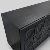 Brutalist sideboard in black ebonized wood