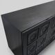 Buffet brutaliste en bois noir ébonisé