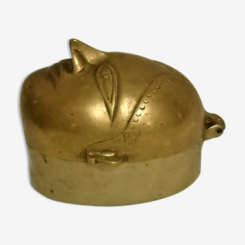 Ancienne boite à chaux Naga en bronze, Indo birmane