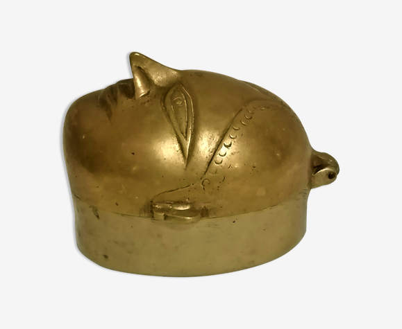 Ancienne boite à chaux Naga en bronze, Indo birmane