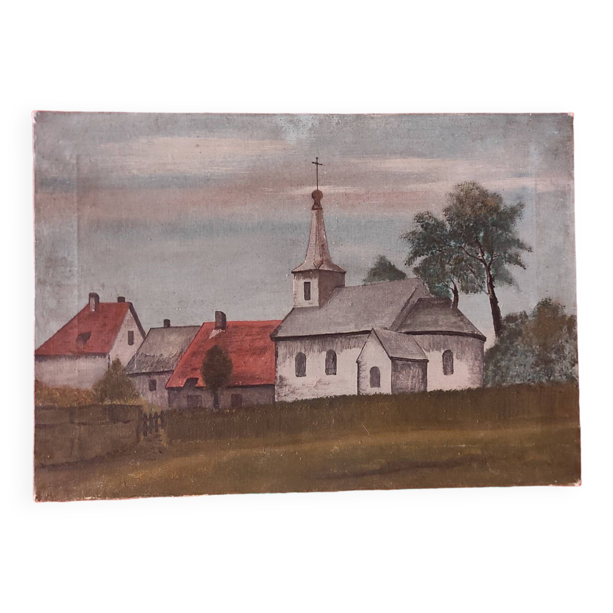 French vintage oil painting