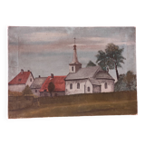 French vintage oil painting