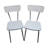 2 chaises en formica blanc gris