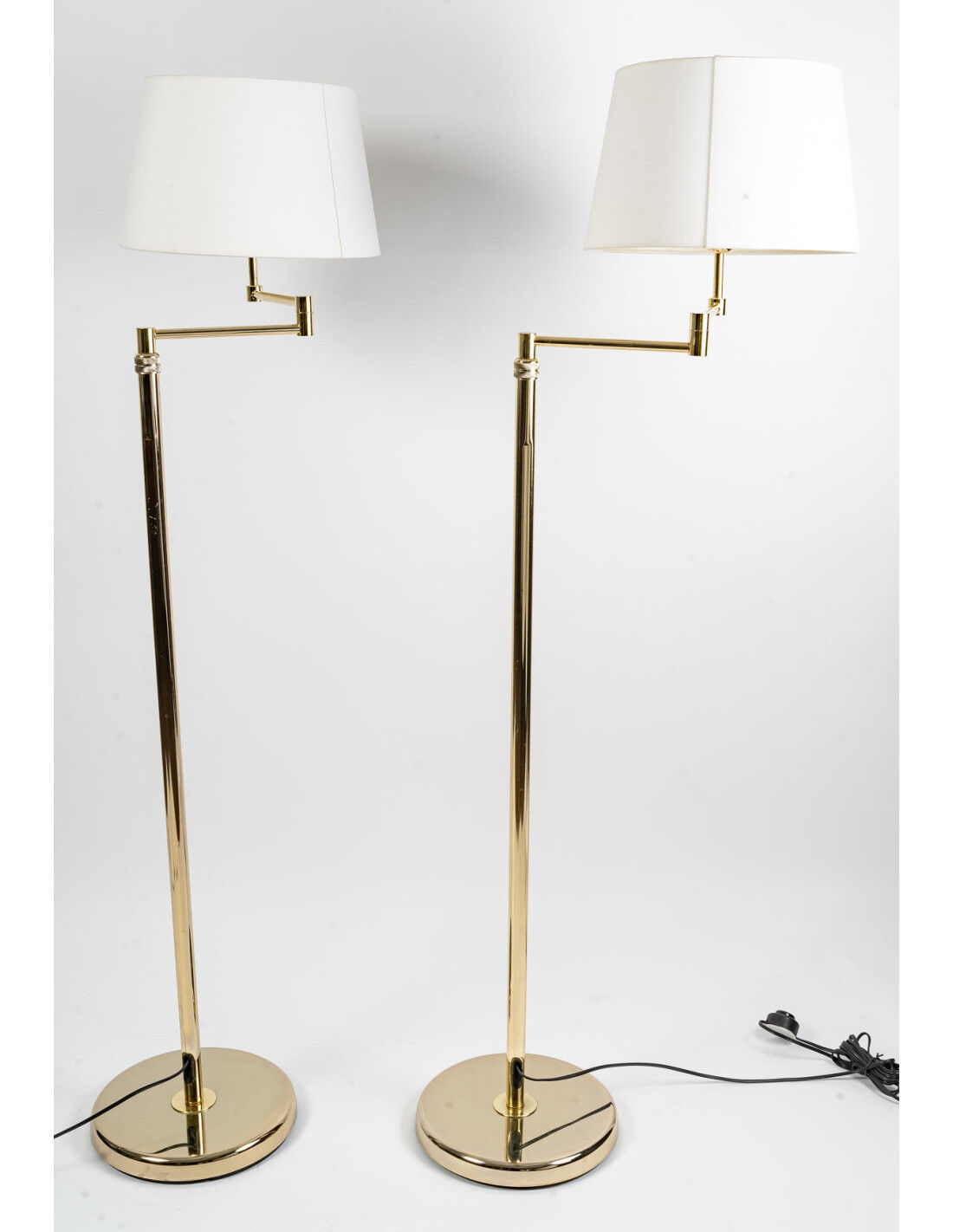 Pair of Floor Lamps, Brass Readers, XXth Century