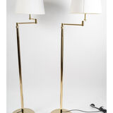 Pair of Floor Lamps, Brass Readers, XXth Century