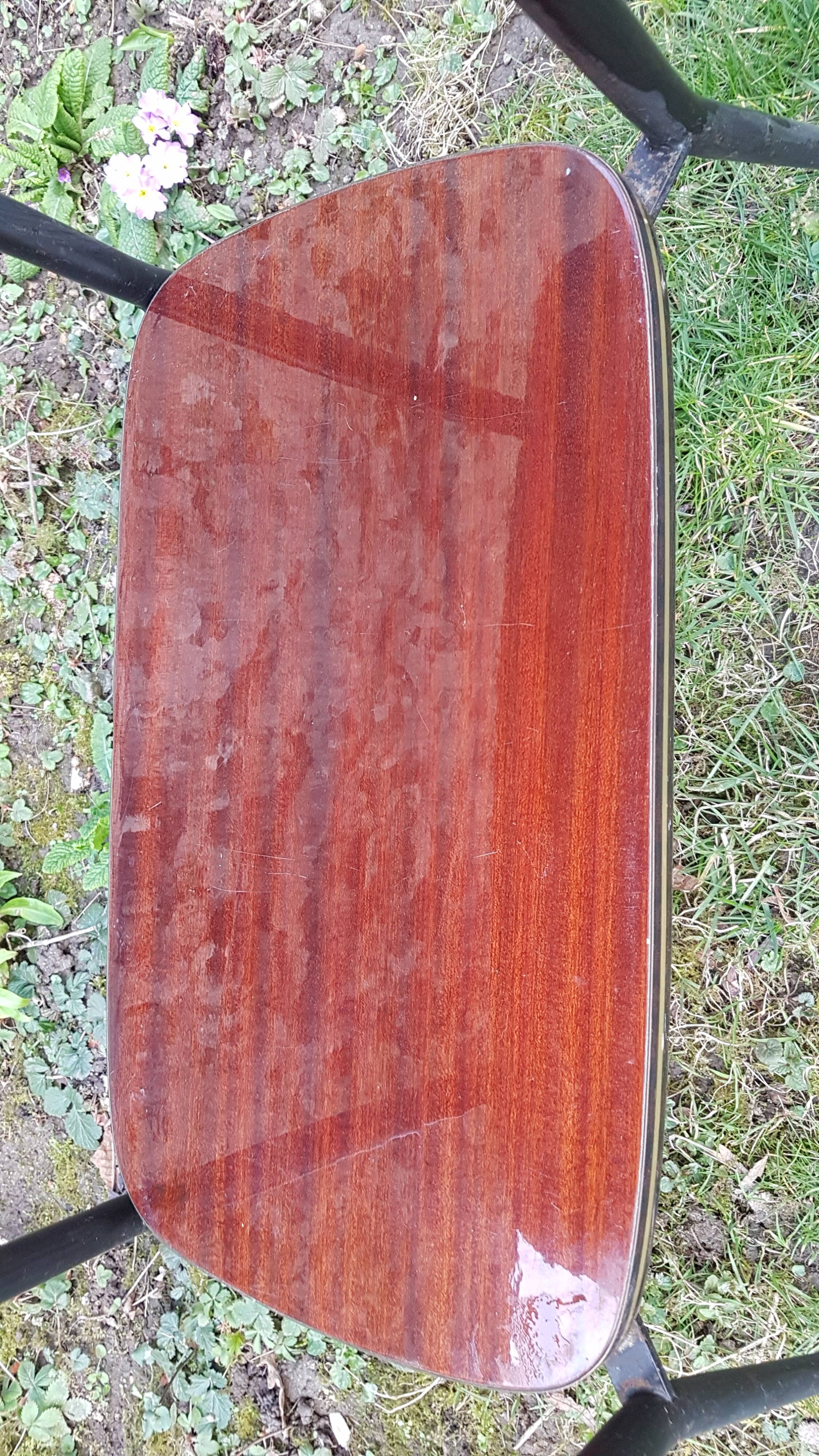 Table à roulettes, desserte, 2 plateaux, formica vintage