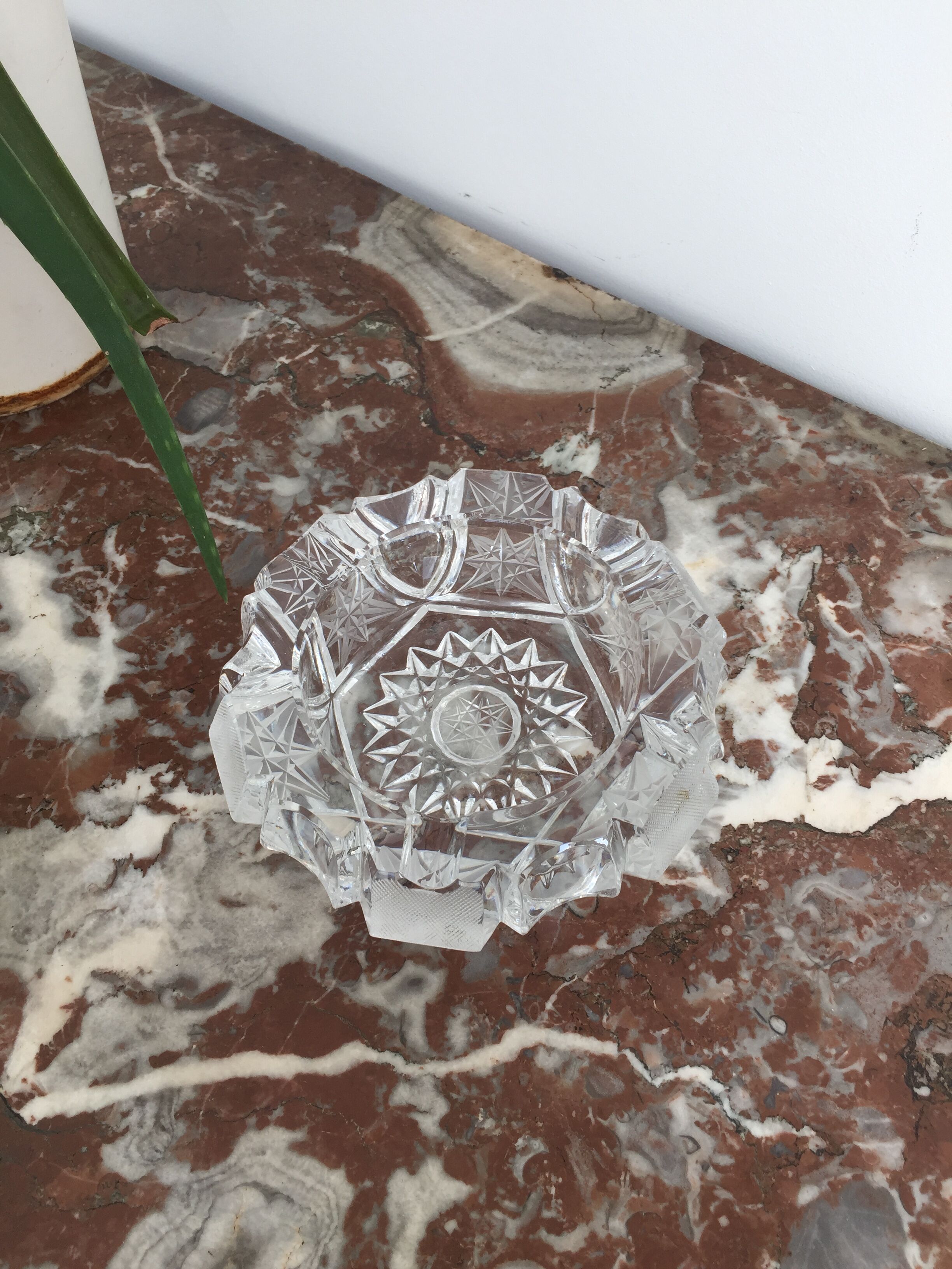 Cendrier vintage verre ciselé