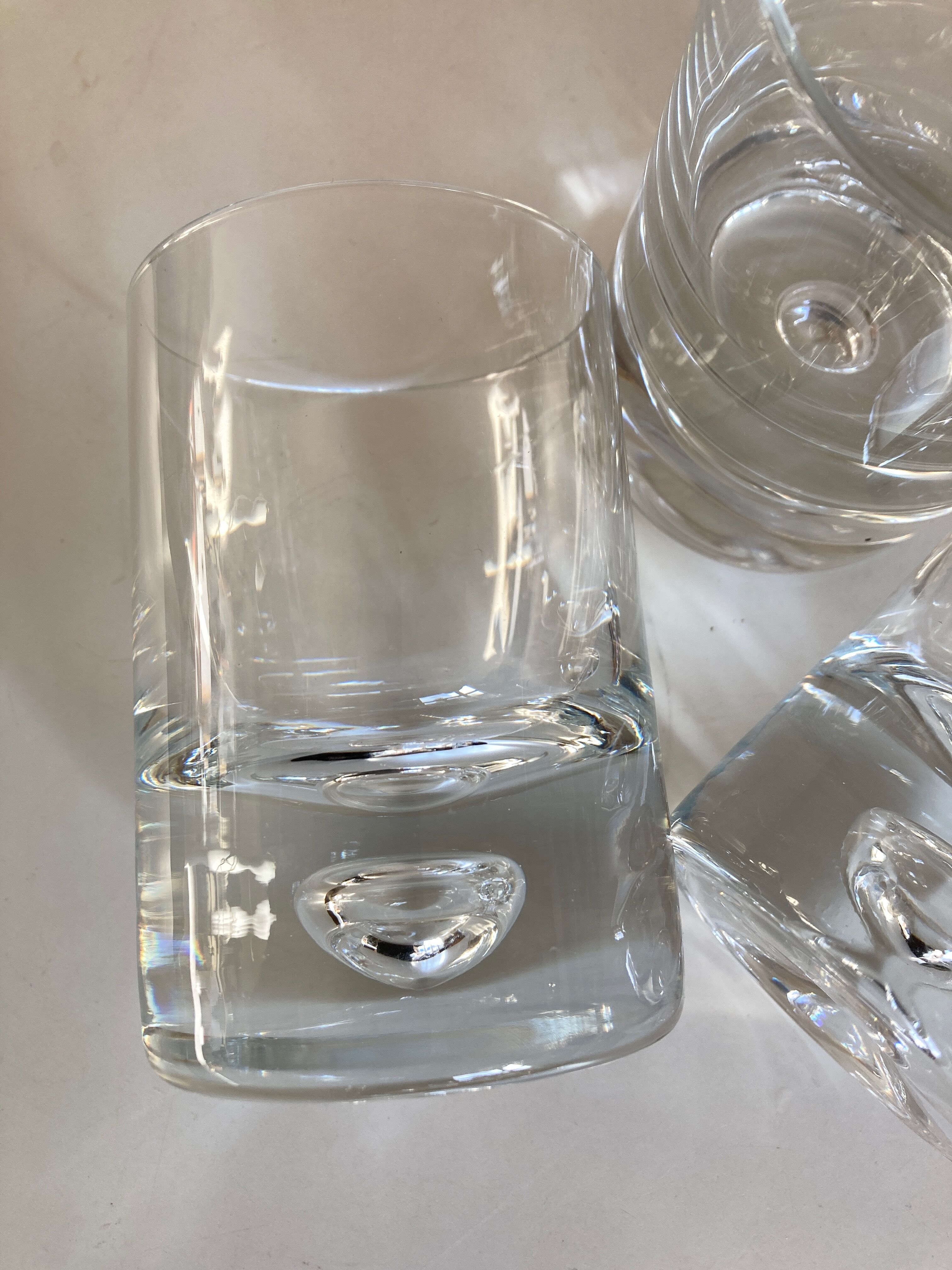 Set of 4 glasses bubble whiskey cups 1970