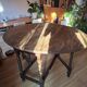 English folding table with turned legs, gateleg, in good condition, 19th century.