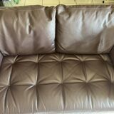 Leather sofa 2 places rochebobois