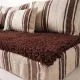 Striped coffee Hanbel floor cushion – Handwoven ivory wool