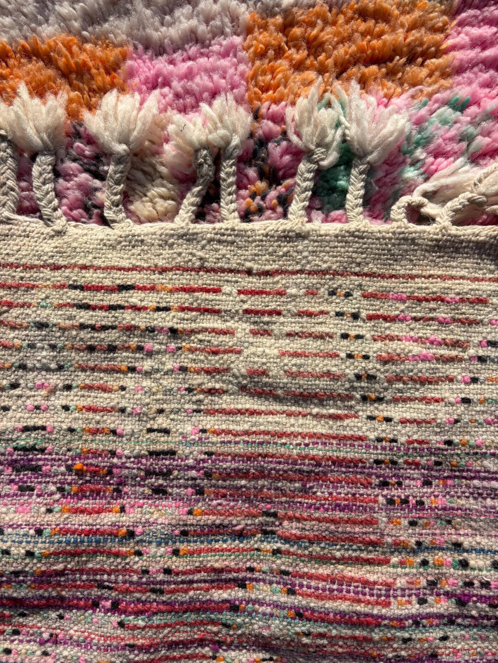 Moroccan Berber carpet Boujad pink made to measure – Colourful handcrafted carpet in l