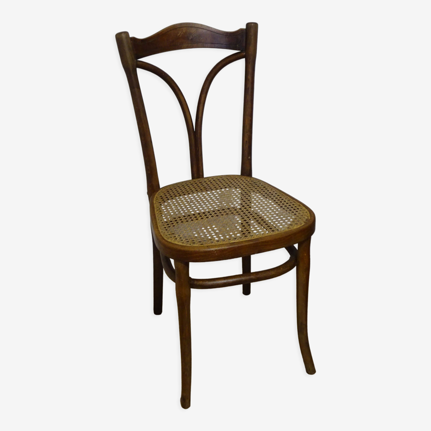 Chaise bistrot, bois courbé et cannage, Thonet | Selency
