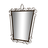 Ancient asymmetrical brutalist mirror wrought iron