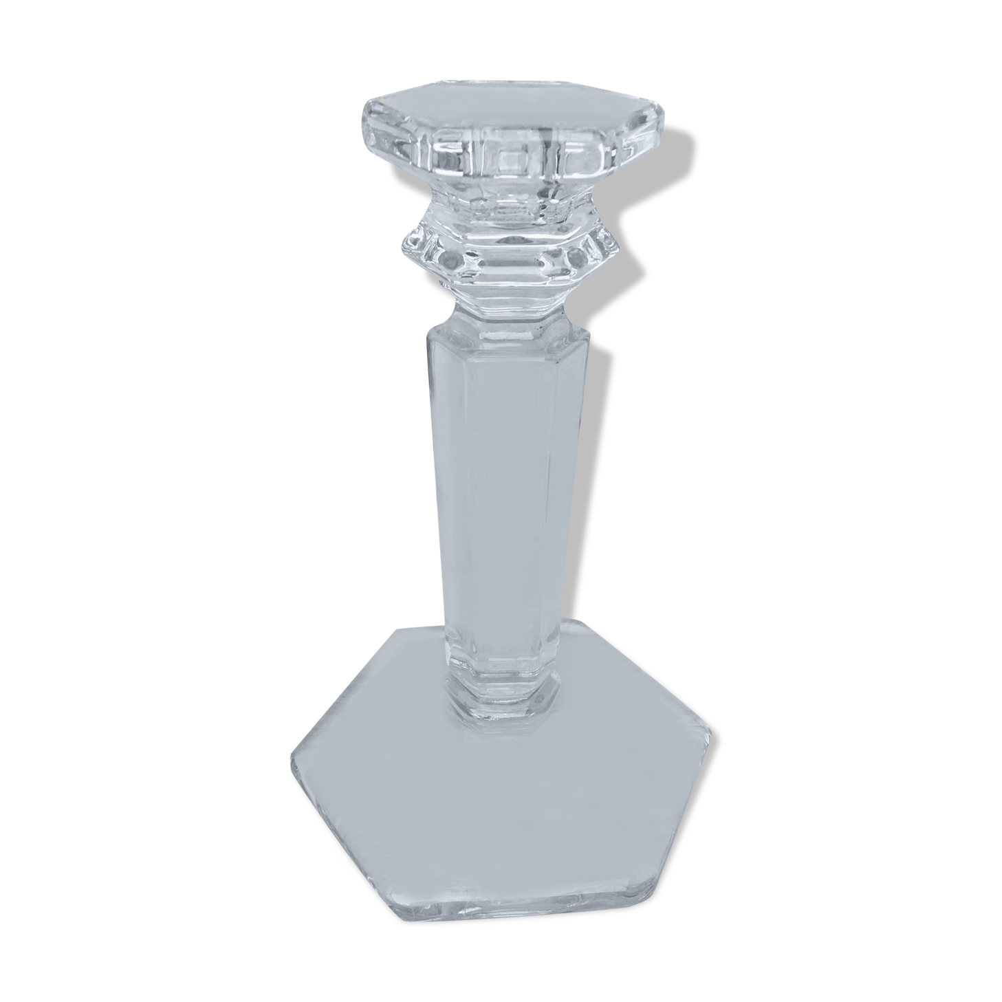 Hexagonal glass candle holder