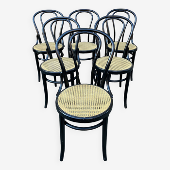 6 chaises bistrot bois courbé Style Fischel Thonet Nr  1980s