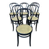 6 chaises bistrot bois courbé Style Fischel Thonet Nr  1980s