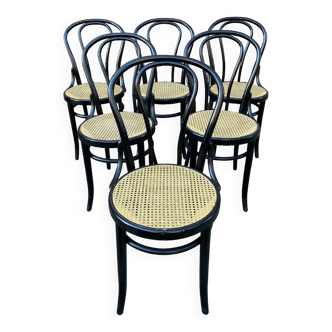 6 chaises bistrot bois courbé Style Fischel Thonet Nr  1980s