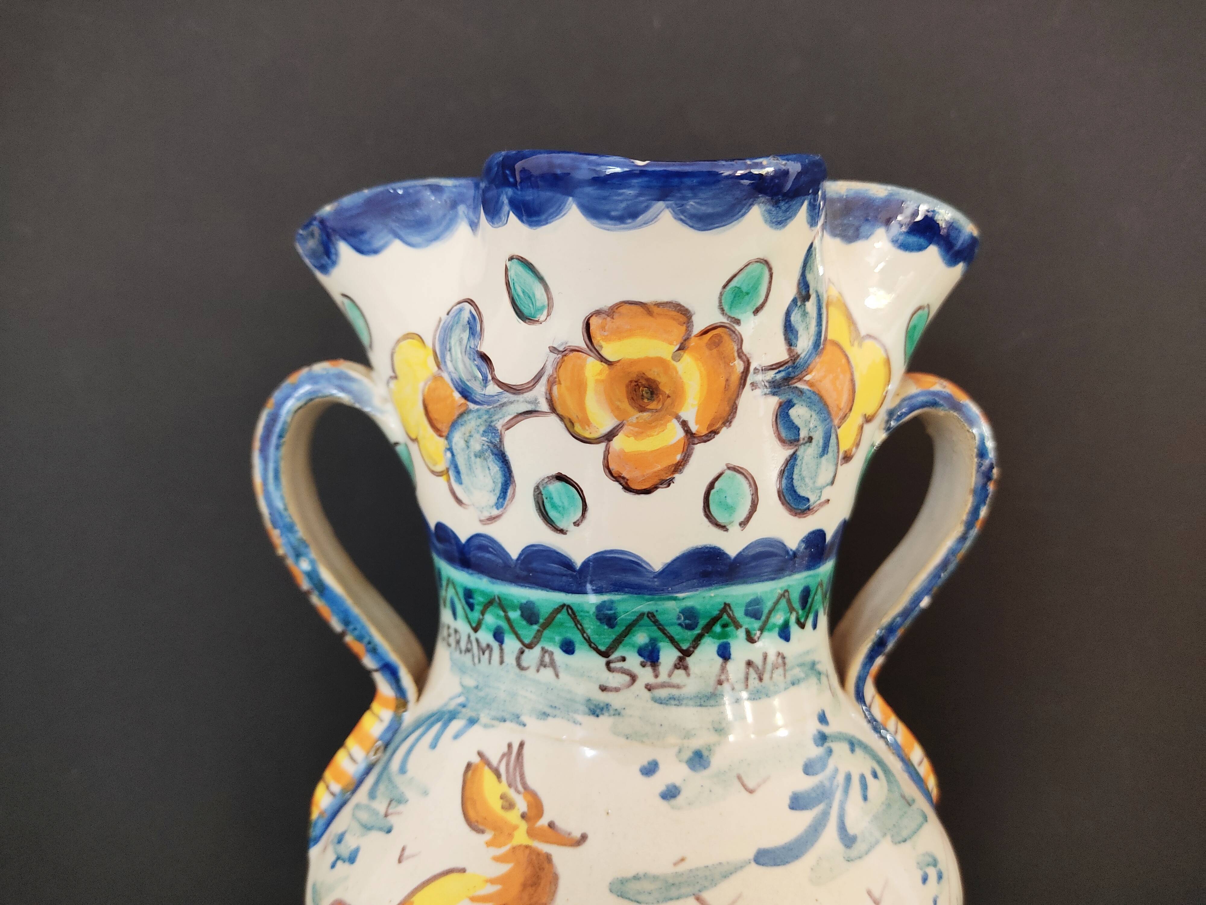 Vase with two ceramic handles Sante Ana Spain