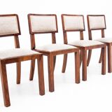 Art Deco dining set, table et 4 chairs, Poland, 1940s