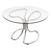 Table en verre, design italien, années 1970, fabriquée par Gastone Rinaldi.