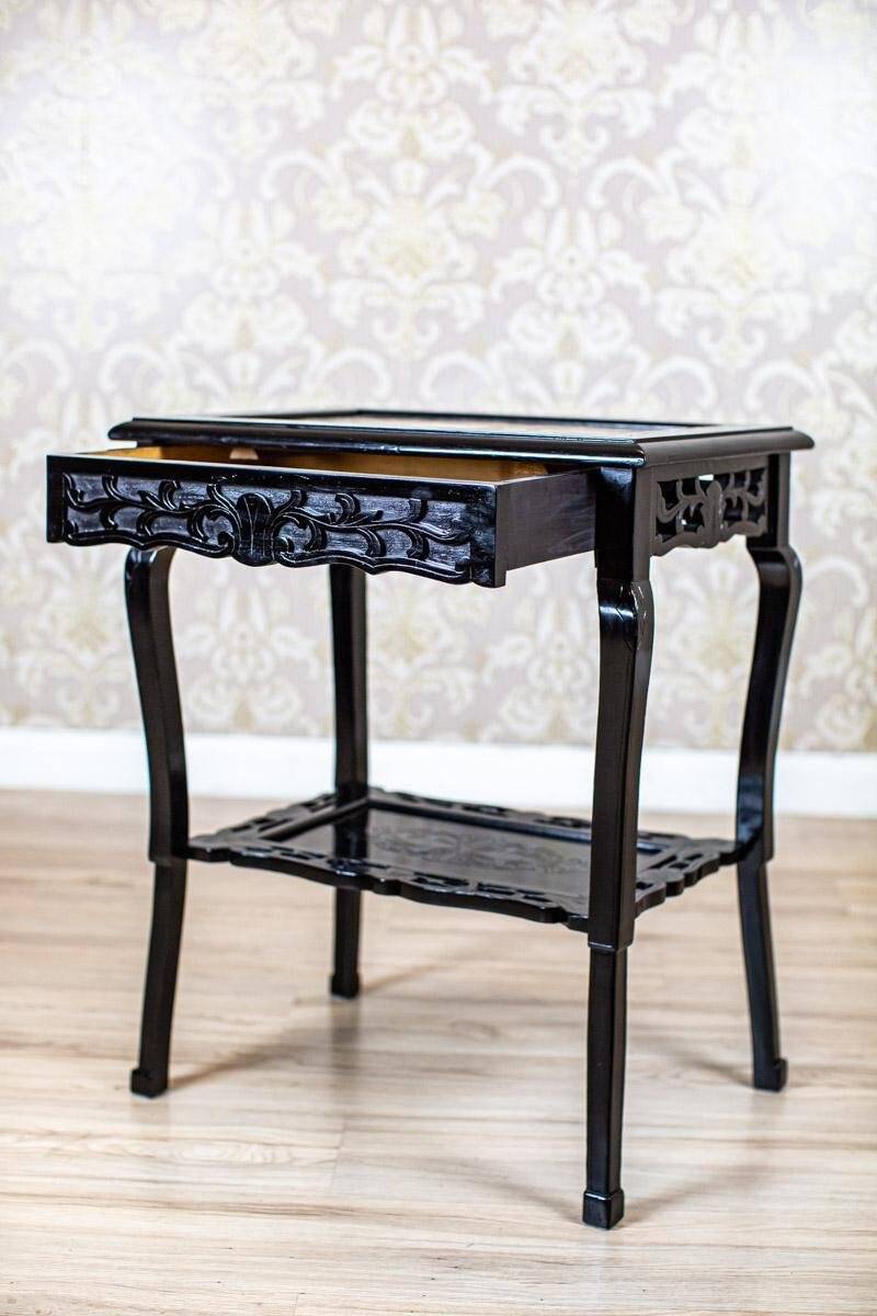 Antique Side Table with Ceramic Top, 1890s