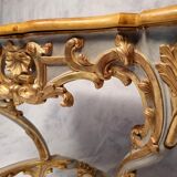 Console de style louis xv sur quatre pieds - bois laqué - 19ème
