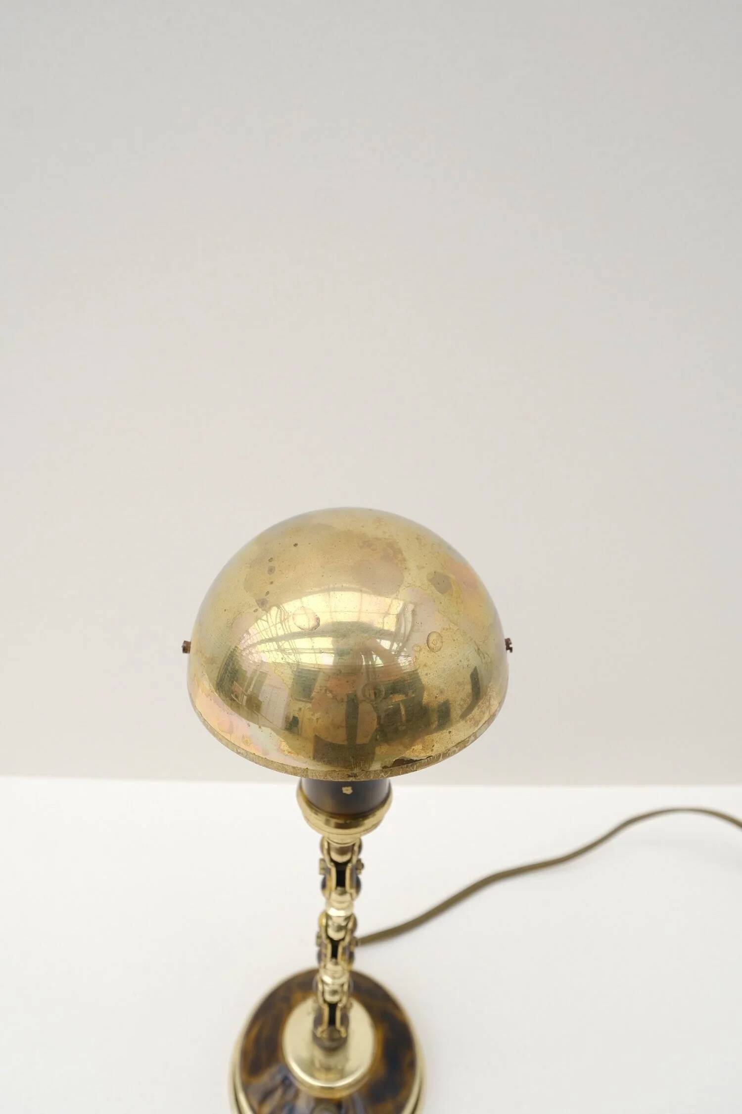 Adjustable desk lamp in lacquered brass, France 1940