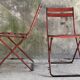 Pair of metal folding chairs Drancy - vintage 1950s
