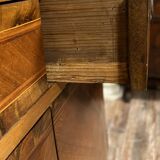 Important Louis XVI chest of drawers with half-moon marquetry doors