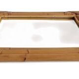 1960s Mid-Century Bamboo & Rattan Mirror in French Riviera Style