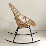 Rocking-chair en rotin