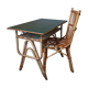 Bureau et sa chaise en rotin