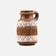 Brown and white antique jug vase with handle Bay West Germany 9325