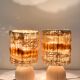 Vintage table lamps wood and wool, France 60s