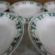 11 white and green earthenware soup plates from Saint Amand Terre de Fer