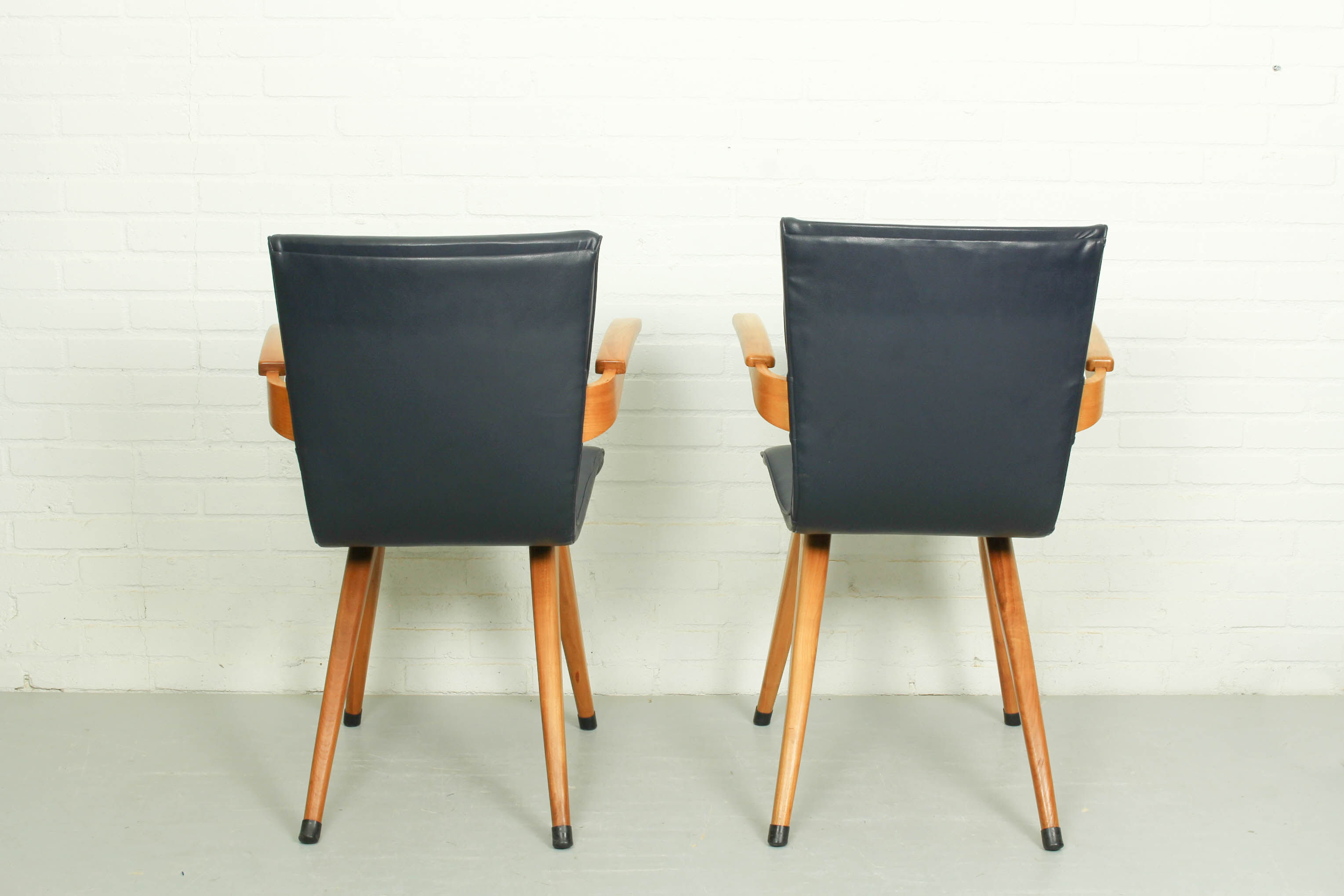 Set of 6 Cor van Os leatherette dining chair model Swing, 1960s