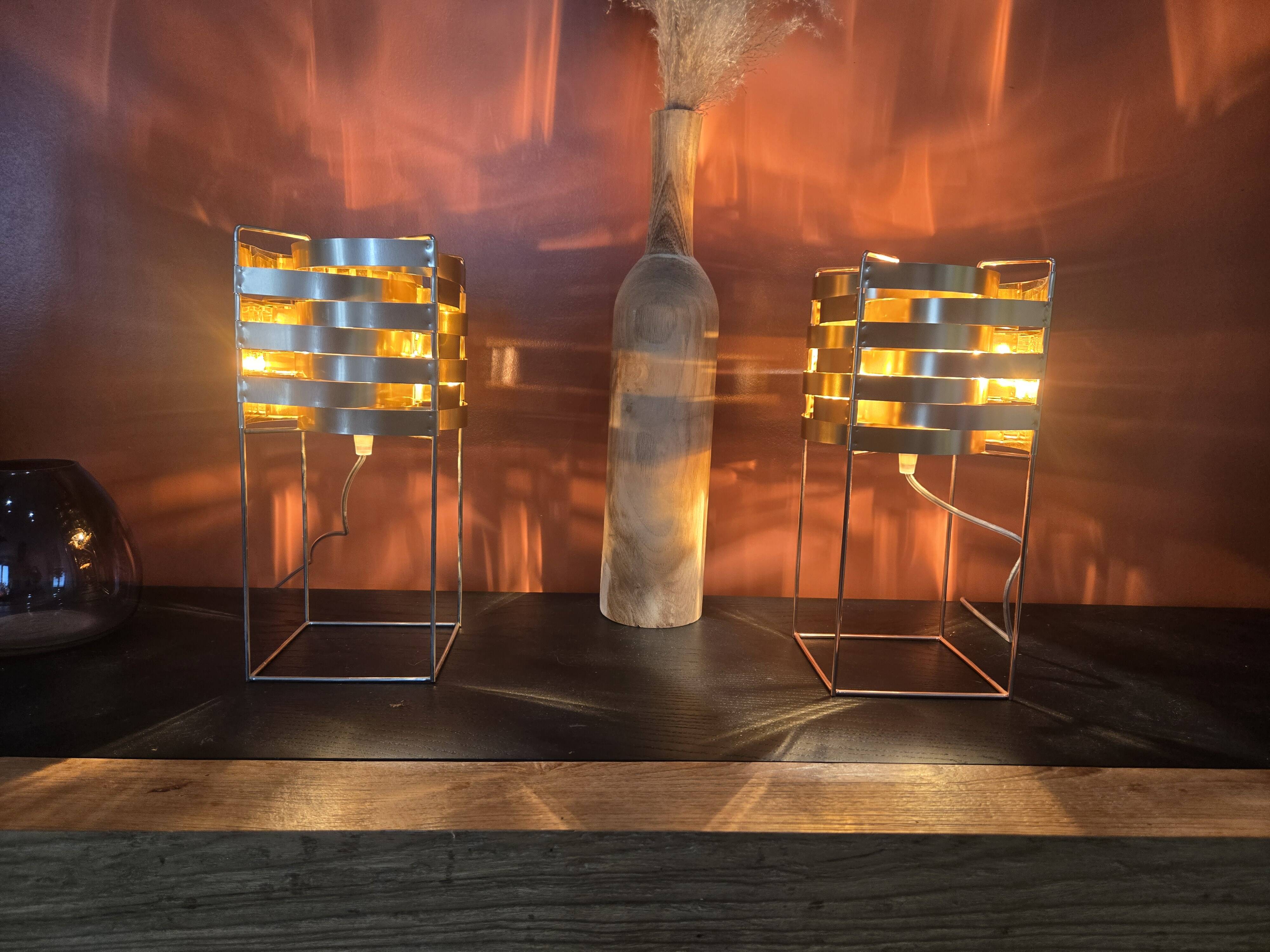 Pair of lamps max sauzé – ekilux – vintage design metal brass