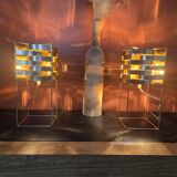 Pair of lamps max sauzé – ekilux – vintage design metal brass