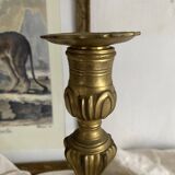 Grand bougeoir ancien en bronze  26 cm style Louis XV