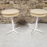 Pair of vintage white metal stools by Bremshey & Co.