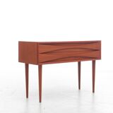 Commode scandinave en teck à 2 tiroirs