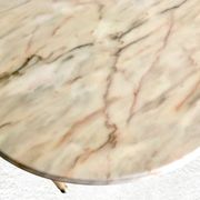 Table basse ronde marbre et métal doré 1960-70